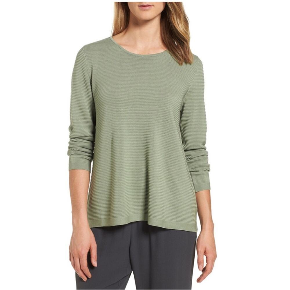 Eileen Fisher Sea Green Crewneck Tencel Sweater XS